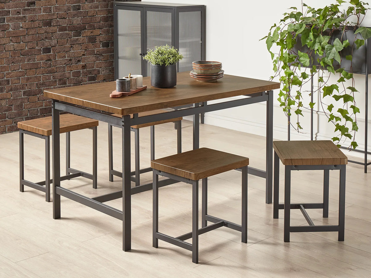 Dining Set ARLINGTON Dark Brown 4 Seater — In the room