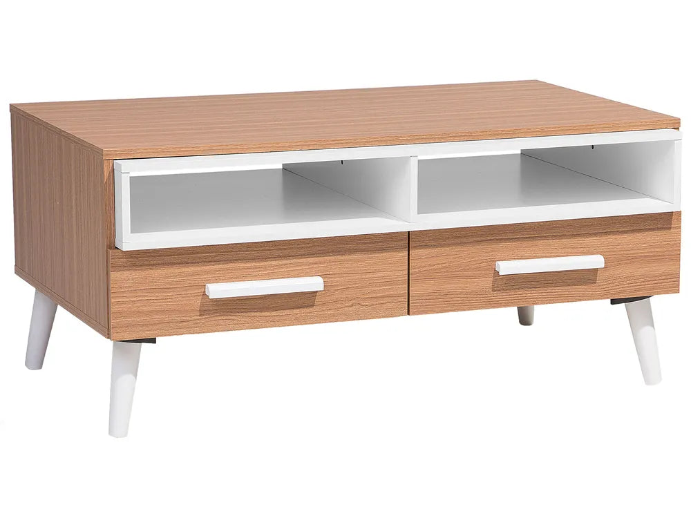 Coffee  Table  ALLOA  with   Storage Light   Brown/     White