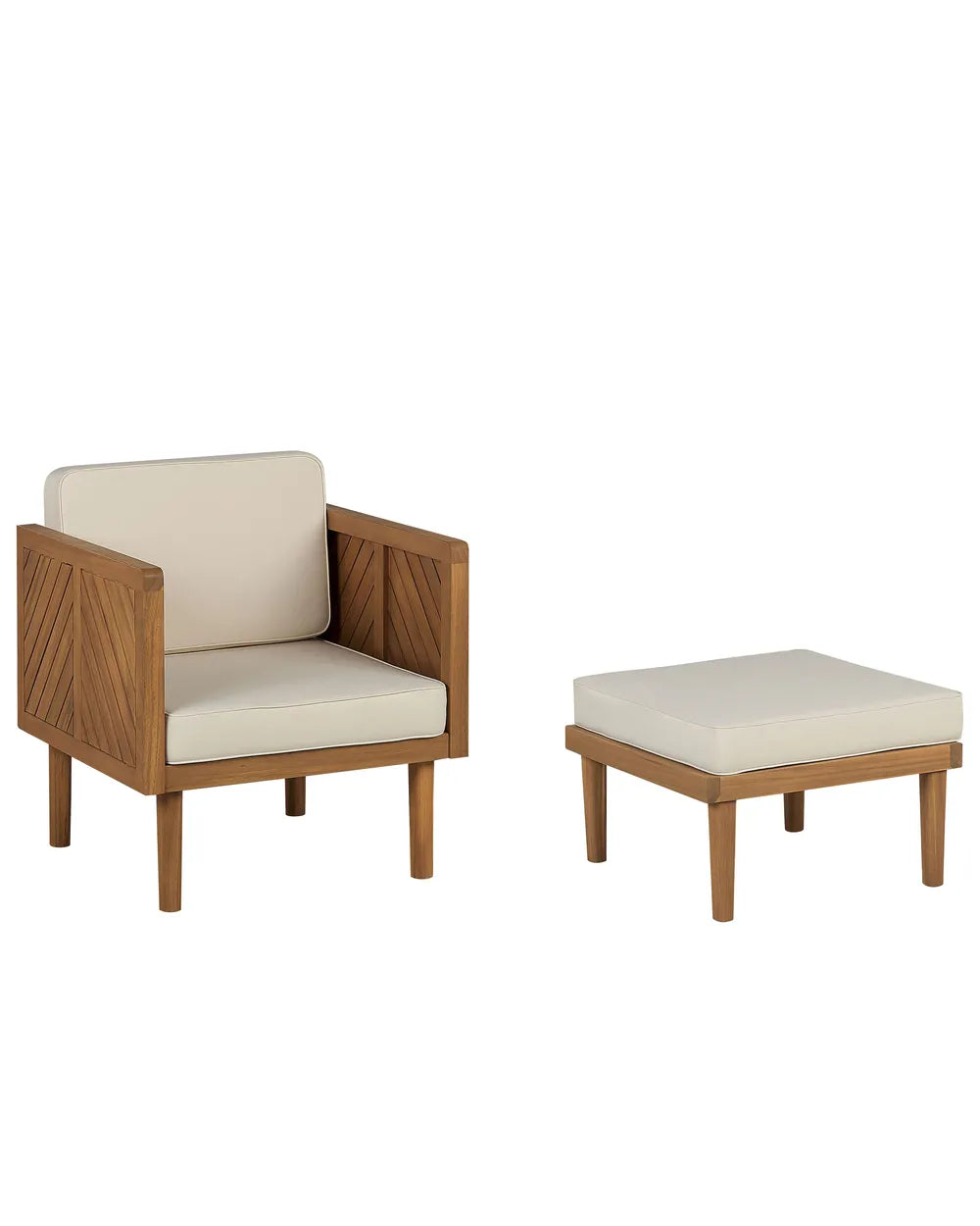 Garden Armchair with Ottoman BARATTI Acacia Wood Brown